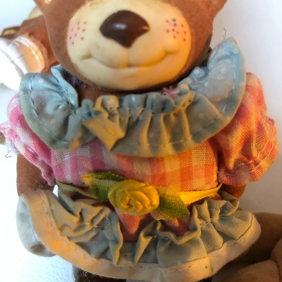 Vintage Furskin Bears Lot of 3 Flocked Bears 1980s, 4” - Picture 13 of 13